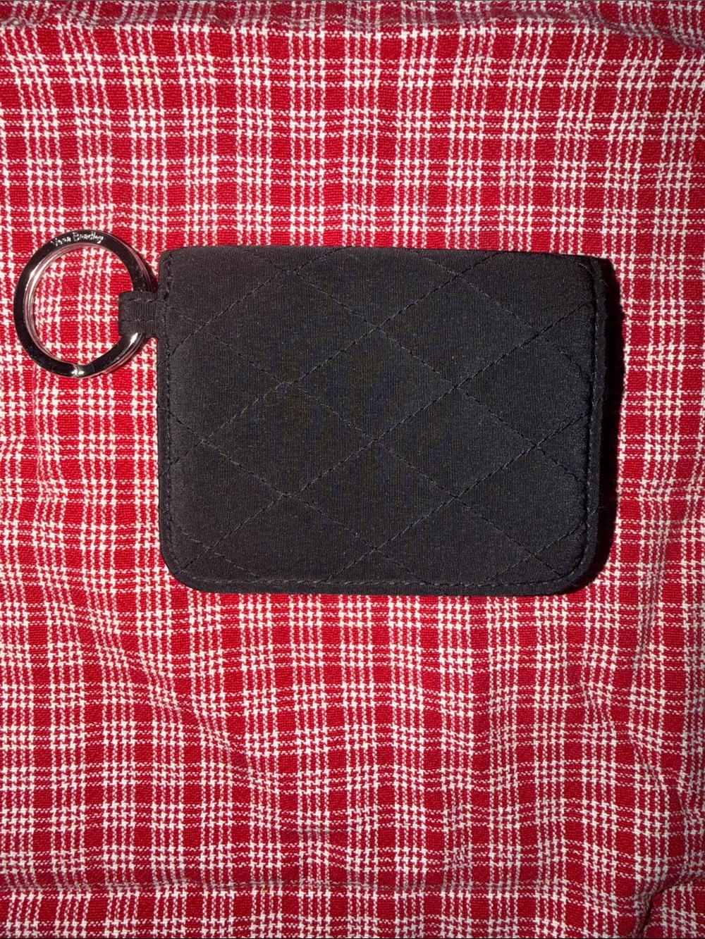 Vera Bradley Quilted Black Key & Card Holder with Ring